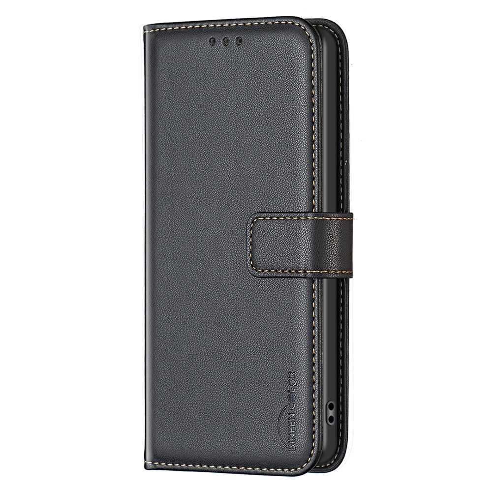 BINFEN COLOR BF17 Leather Flip Cover for Samsung Galaxy F34 5G M34 5G Wallet Stand Full Protection Phone Case