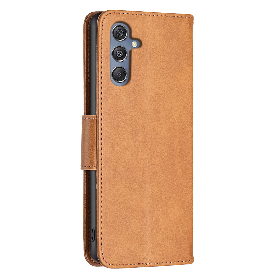 Phone Case for Samsung Galaxy F34 5G M34 5G Solid Color Wallet Stand PU Leather TPU Cover