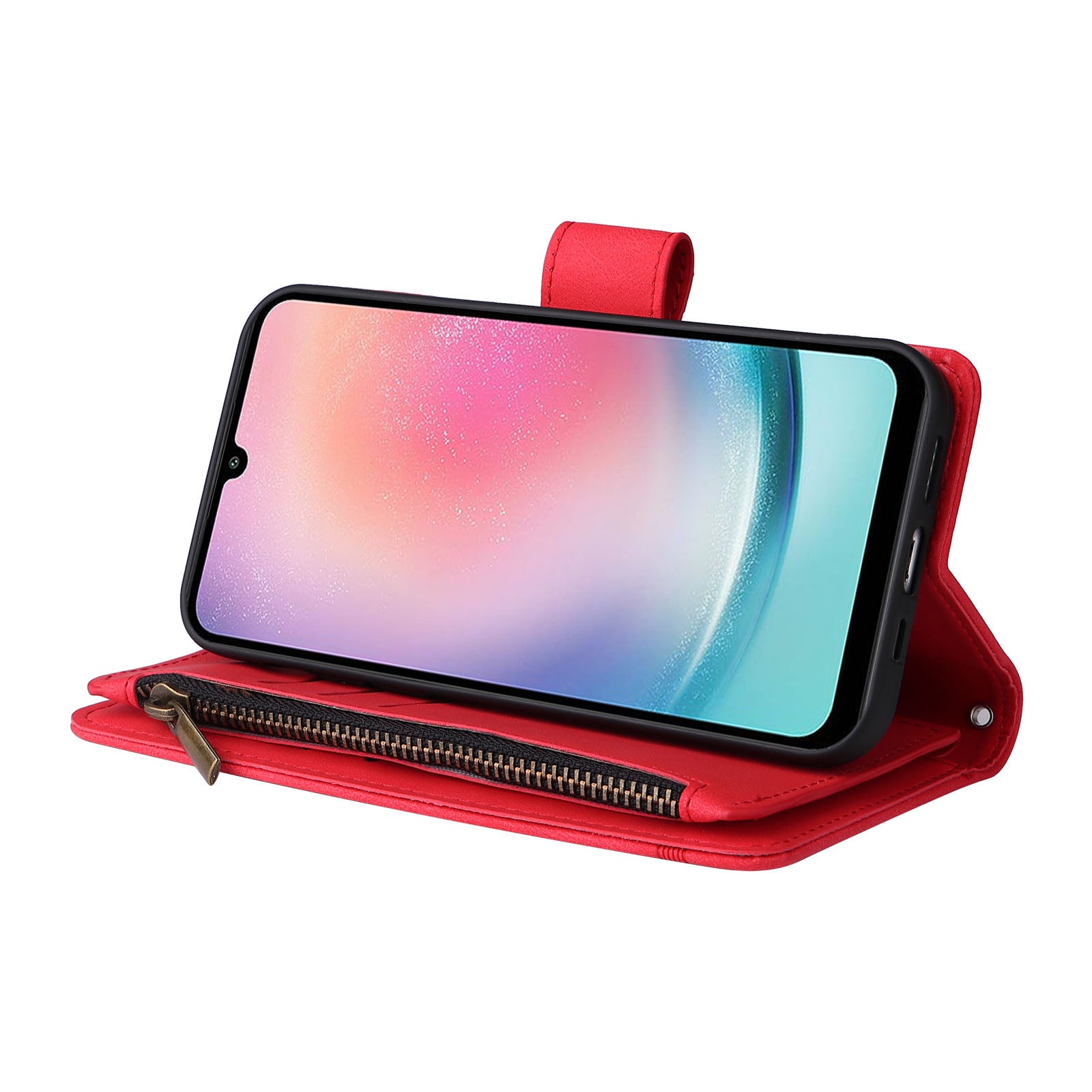 For Samsung Galaxy A24 5G A24 4G A25 5G Zipper Pocket Wallet Stand Phone Case Multiple Card Slots Leather Cover
