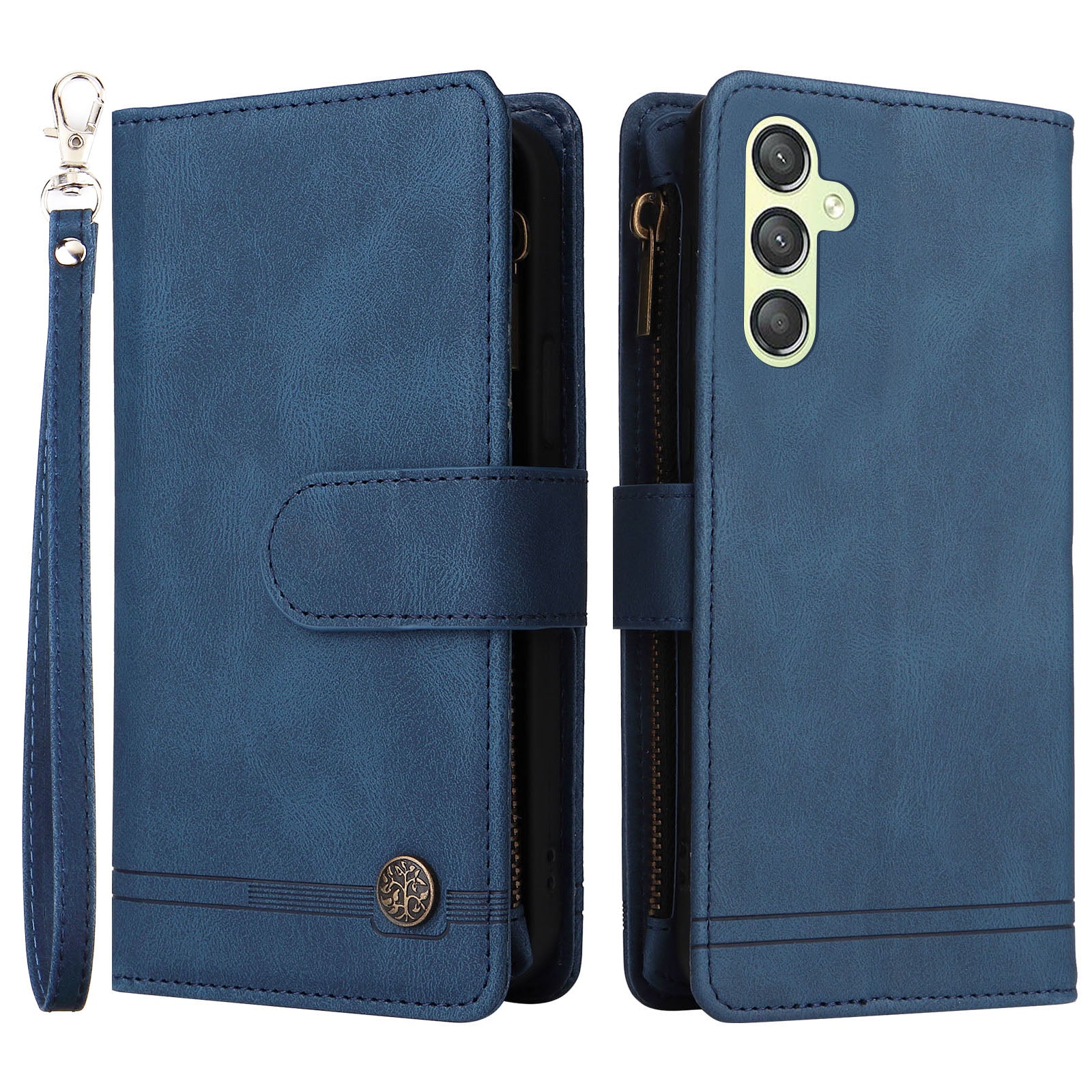 For Samsung Galaxy A24 5G A24 4G A25 5G Zipper Pocket Wallet Stand Phone Case Multiple Card Slots Leather Cover