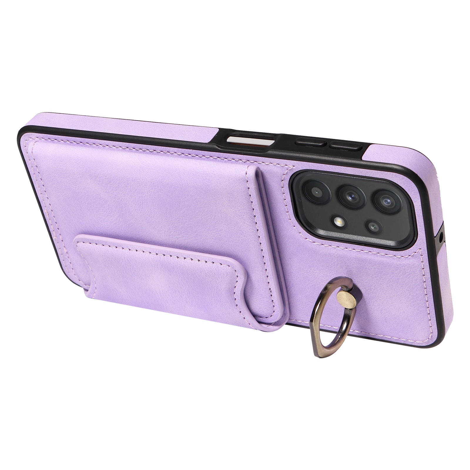 001 For Samsung Galaxy A32 5G M32 5G PU Leather TPU Card Holder Cover Ring Kickstand Smartphone Case