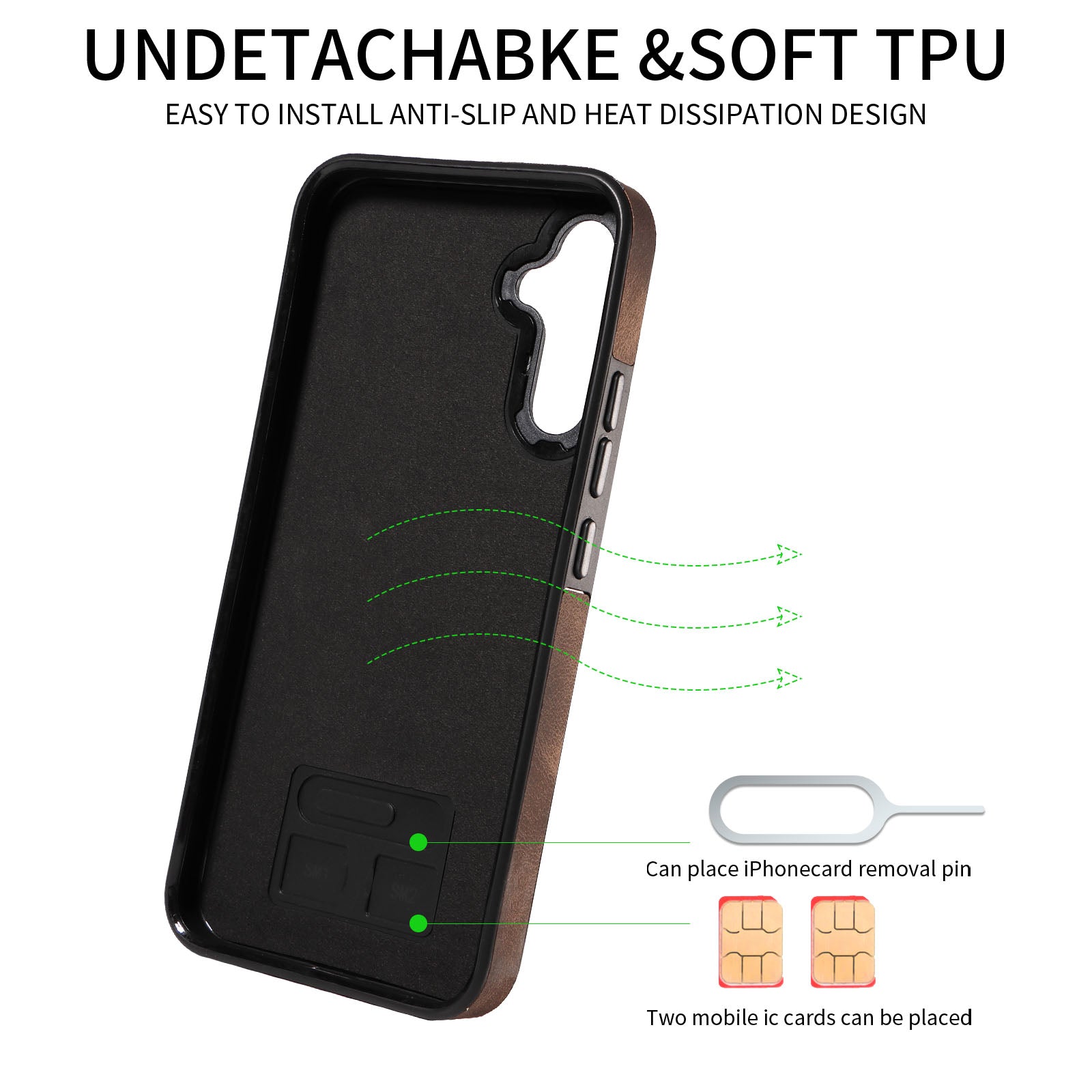 001 Pro Samsung Galaxy A34 5G PU kůže TPU kryt proti poškrábání Prsten kroužek Stojánek Držák karty Pouzdro na telefon