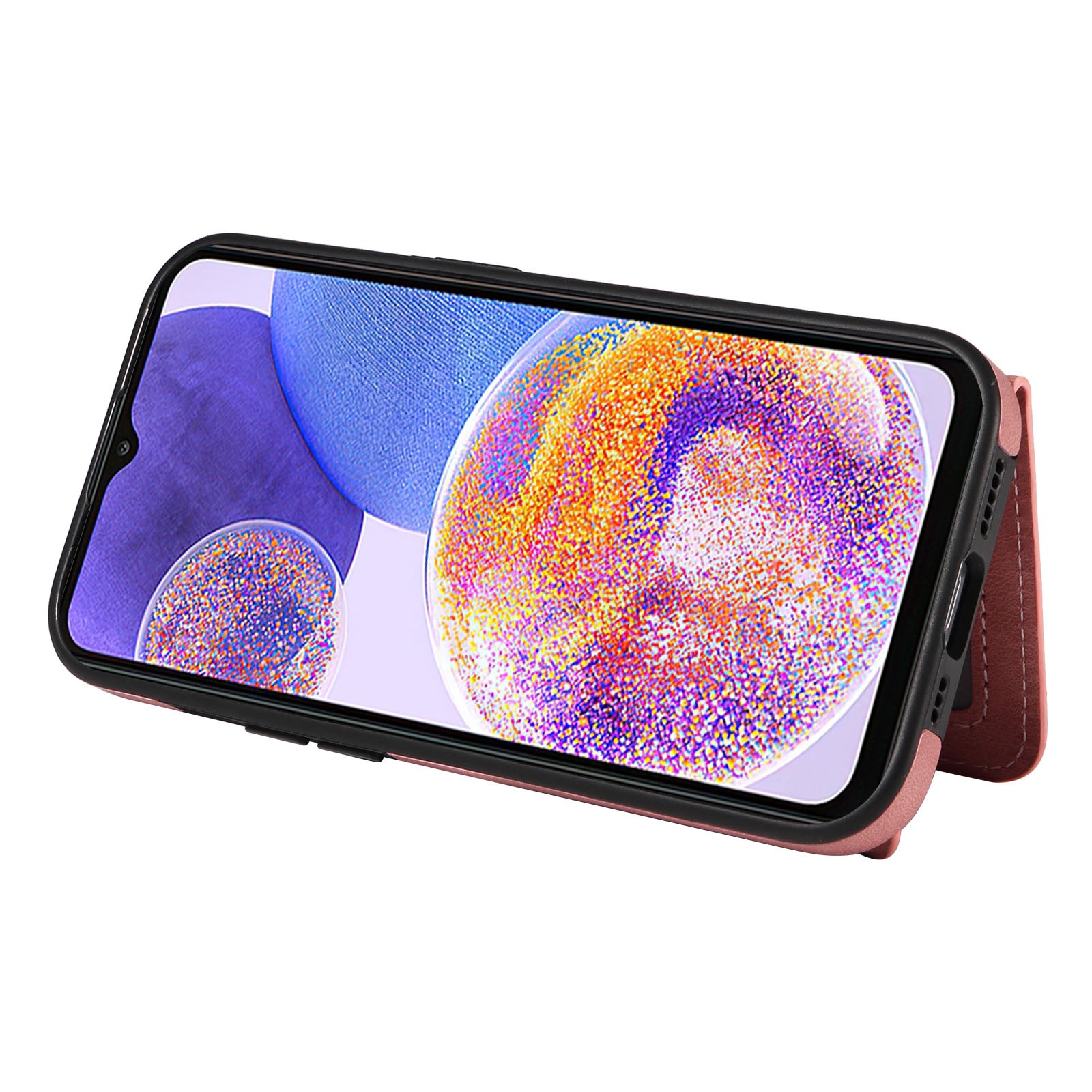 001 For Samsung Galaxy A23 4G A23 5G (Global Version) PU Leather TPU Ring Kickstand Phone Case Card Holder Back Cover