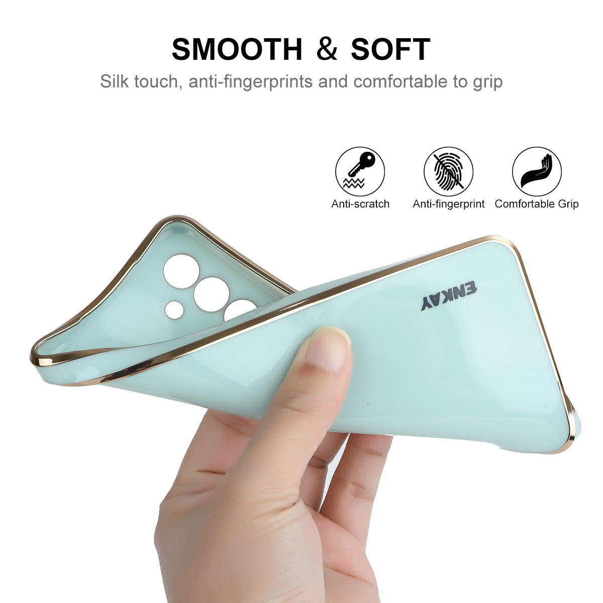 ENKAY HAT PRINCE For Samsung Galaxy A14 5G Electroplating Edge TPU Case Precise Cutout Anti-Fall Phone Cover