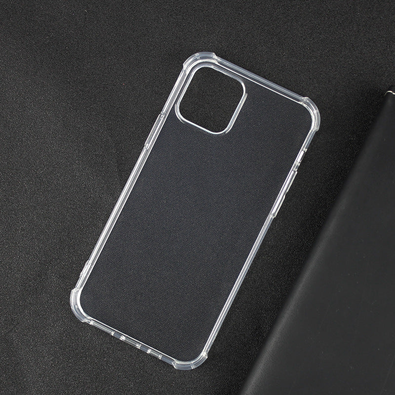 For iPhone 15 Plus Soft TPU Transparent Case Four Corners Shock Absorbing Phone Cover