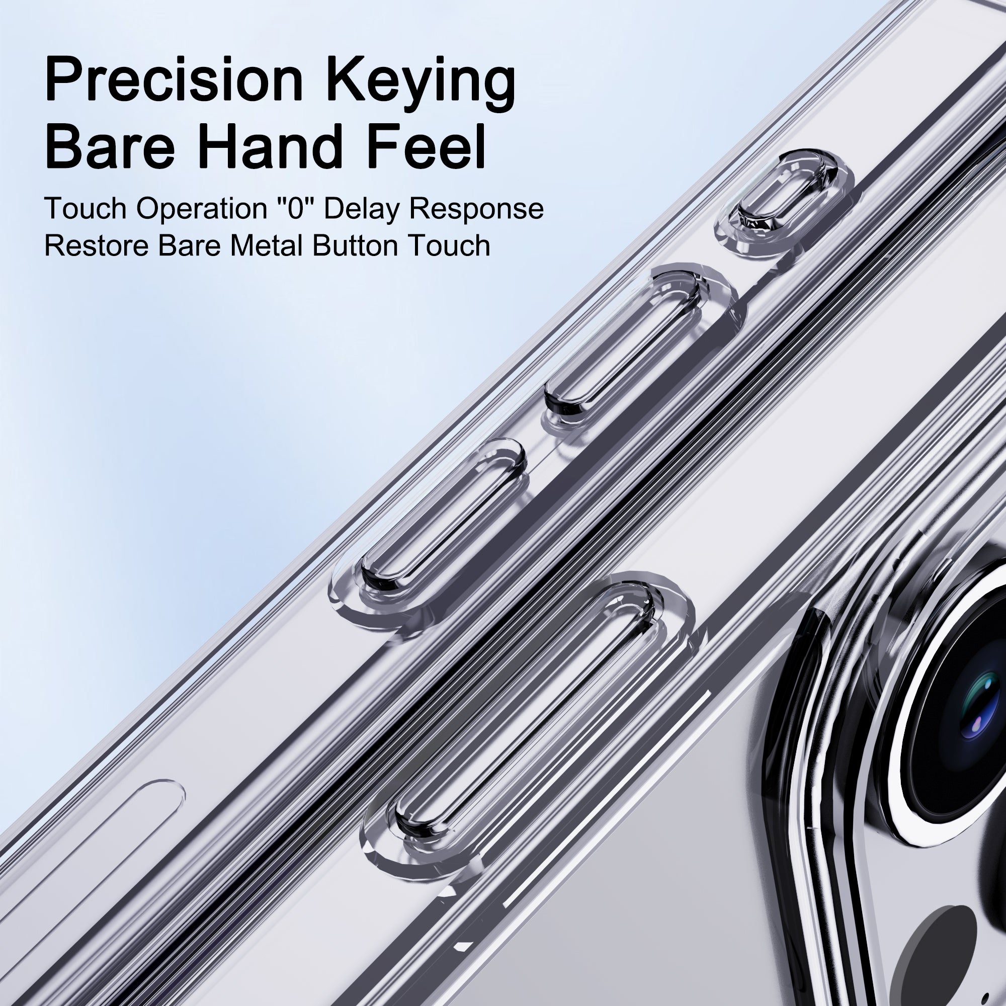 IPAKY Crystal Clear Phone Case for iPhone 15 PC TPU Four Corner Drop-proof Cell Phone Cover