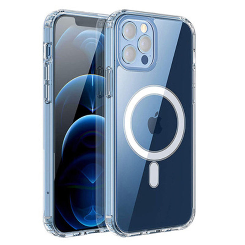 For iPhone 15 Plus Shockproof Back Case Compatible with MagSafe Transparent TPU Phone Cover