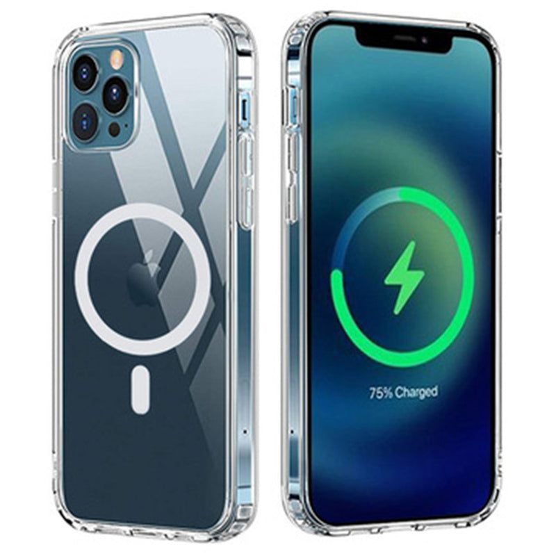 For iPhone 15 Mobile Phone Guard Transparent TPU Cover Compatible with MagSafe Back Case