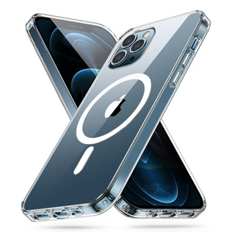 For iPhone 15 Mobile Phone Guard Transparent TPU Cover Compatible with MagSafe Back Case
