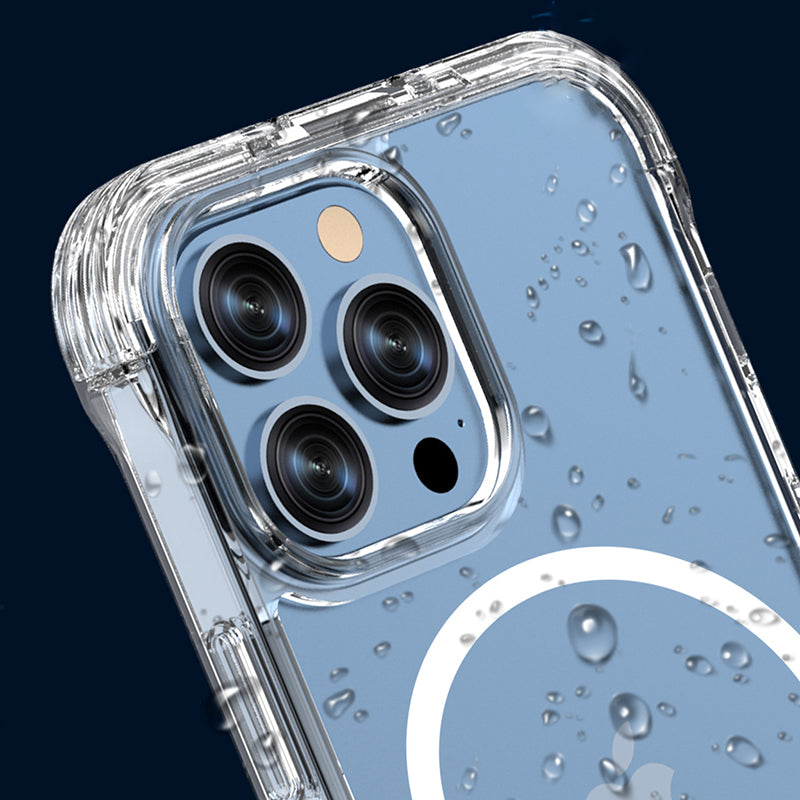 Phone Case for iPhone 15 Clear Concealed Kickstand PC TPU Phone Shell Compatible with MagSafe