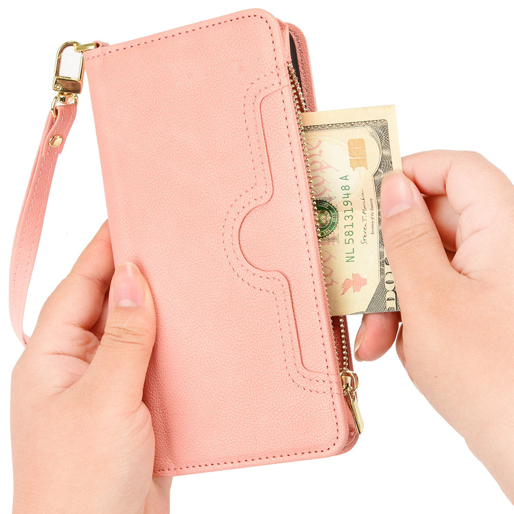 Zipper Pocket Phone Cover for Samsung Galaxy Z Fold5 5G Wallet PU Leather Viewing Stand Case