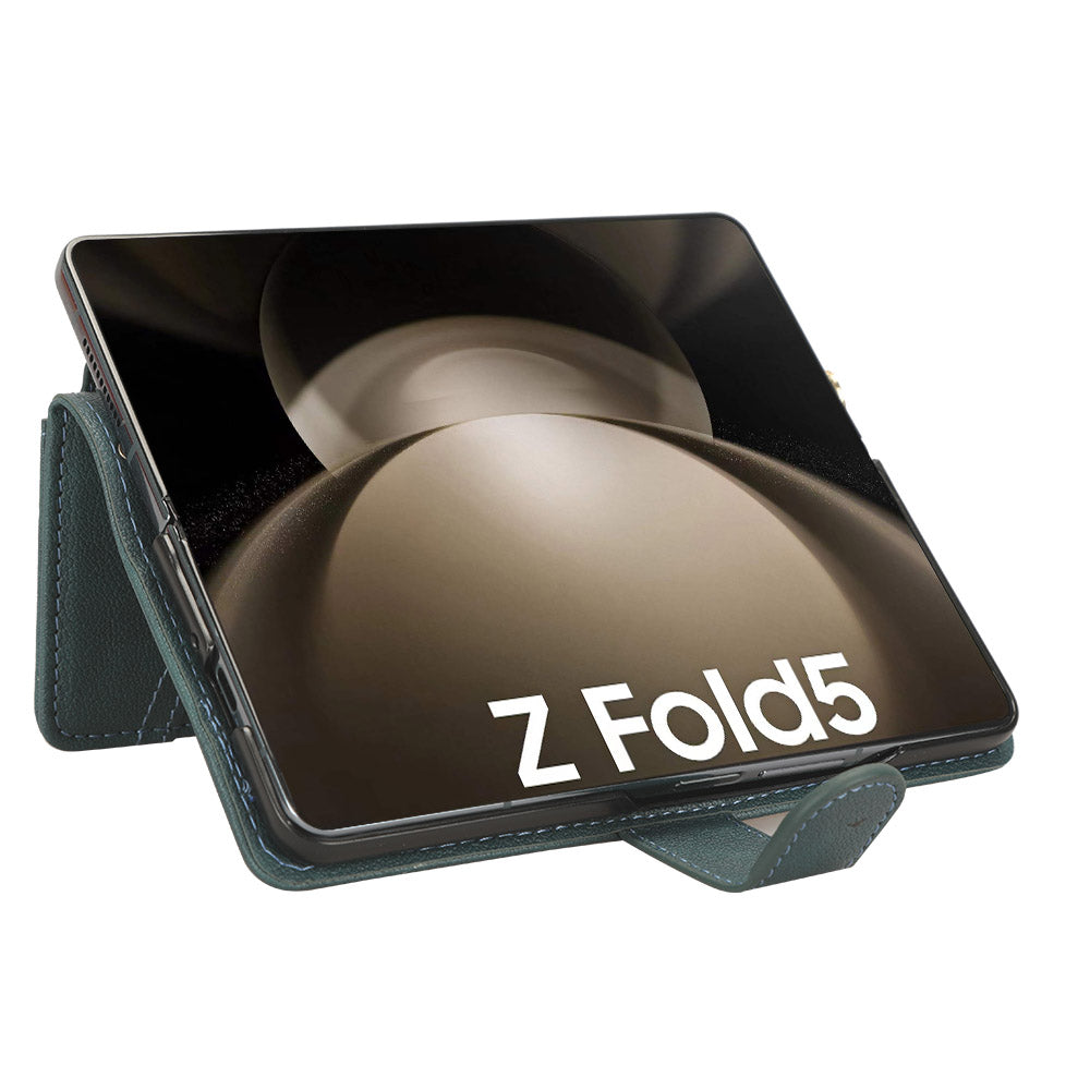 Zipper Pocket Phone Cover for Samsung Galaxy Z Fold5 5G Wallet PU Leather Viewing Stand Case