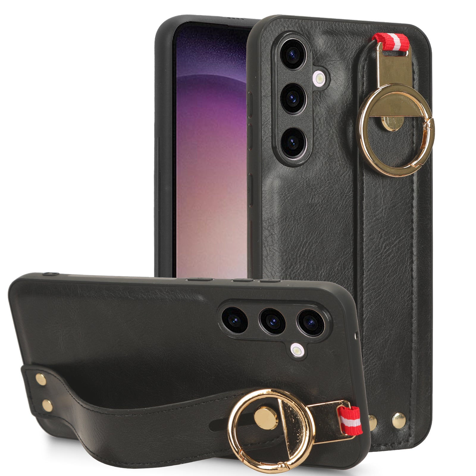For Samsung Galaxy S23 FE Wristband Kickstand Phone Case PU Leather PC TPU Cover with Bottle Opener