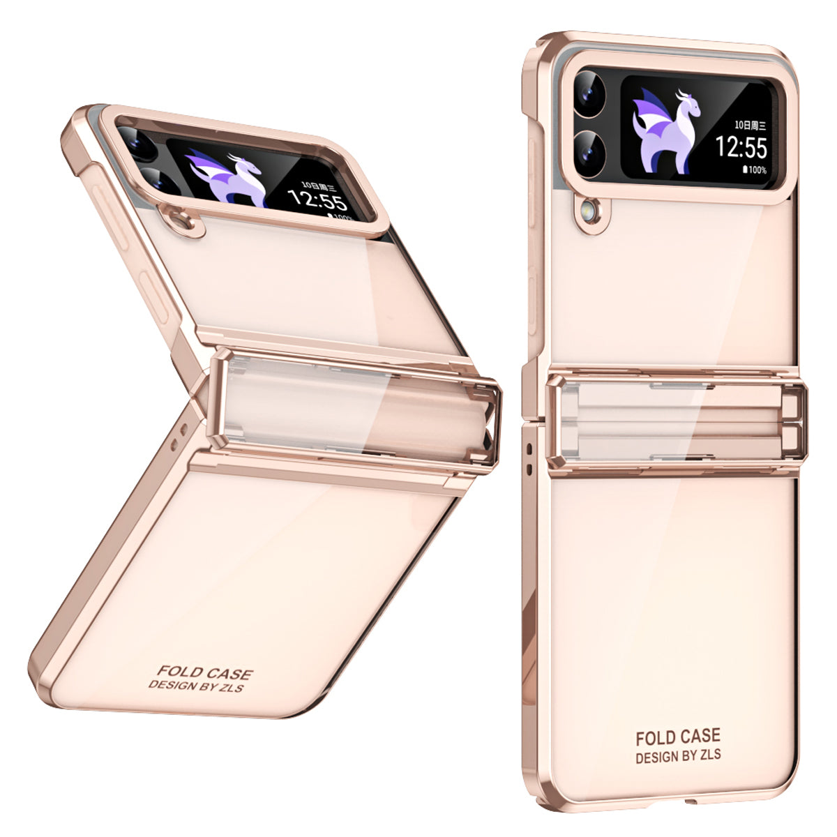 For Samsung Galaxy Z Flip4 5G Shockproof Hard PC Phone Case Electroplating Clear Cover