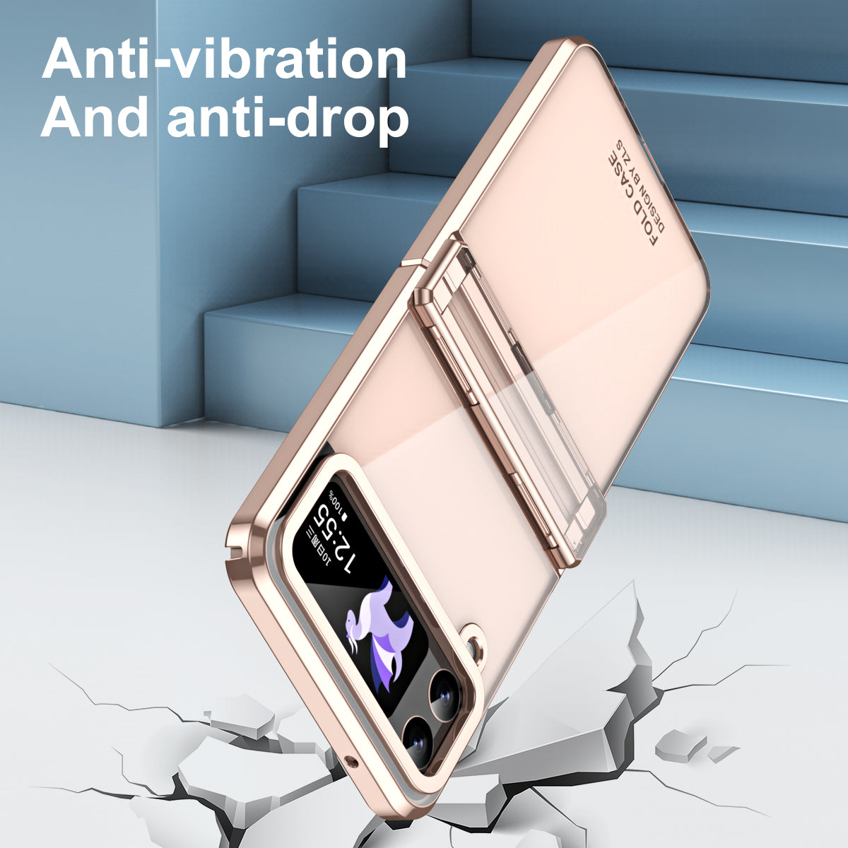 For Samsung Galaxy Z Flip4 5G Shockproof Hard PC Phone Case Electroplating Clear Cover