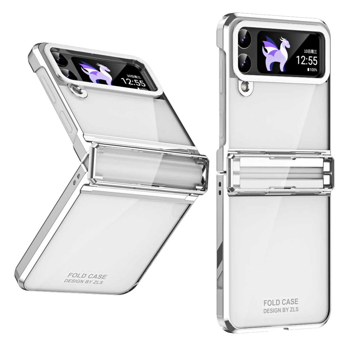 For Samsung Galaxy Z Flip4 5G Shockproof Hard PC Phone Case Electroplating Clear Cover