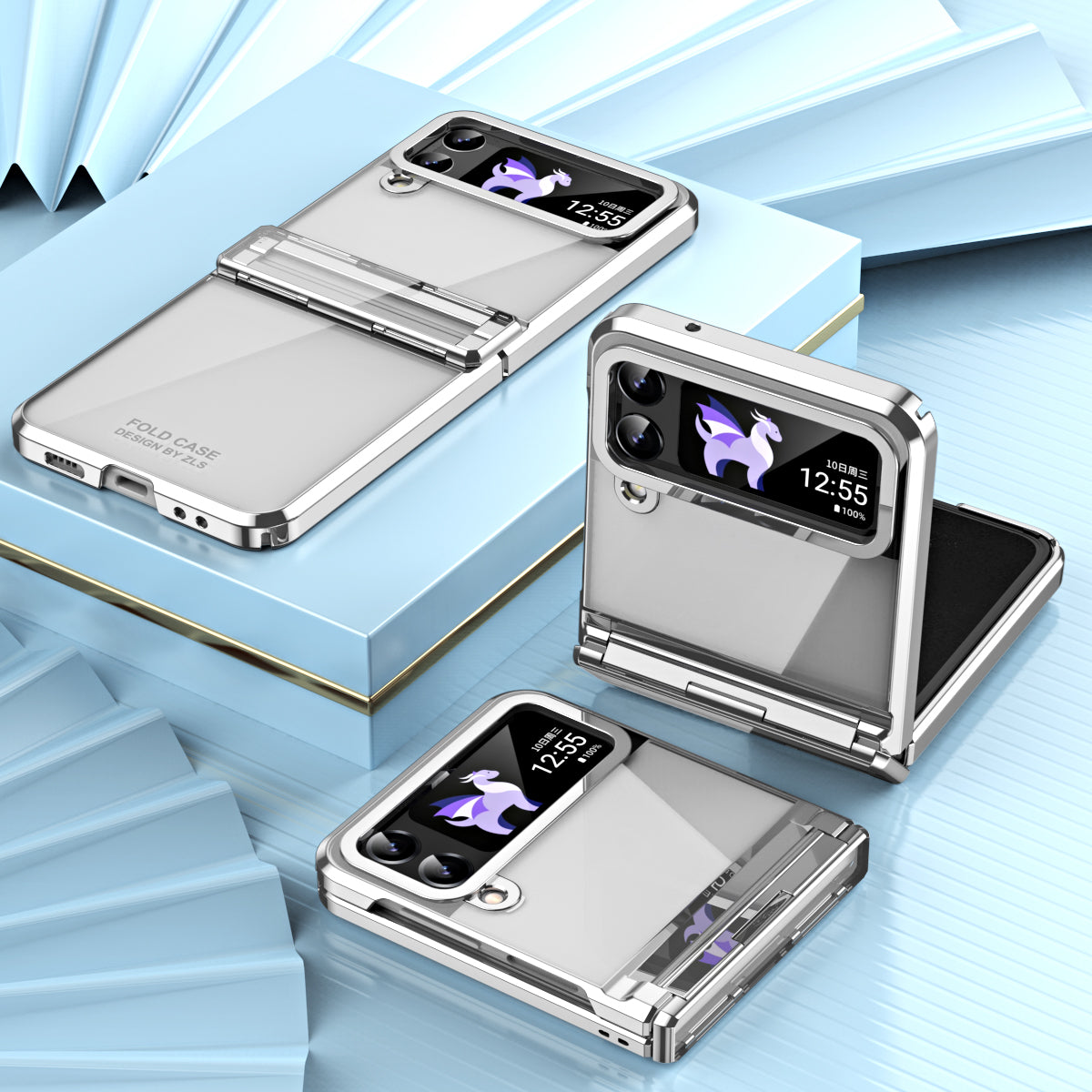 For Samsung Galaxy Z Flip4 5G Shockproof Hard PC Phone Case Electroplating Clear Cover