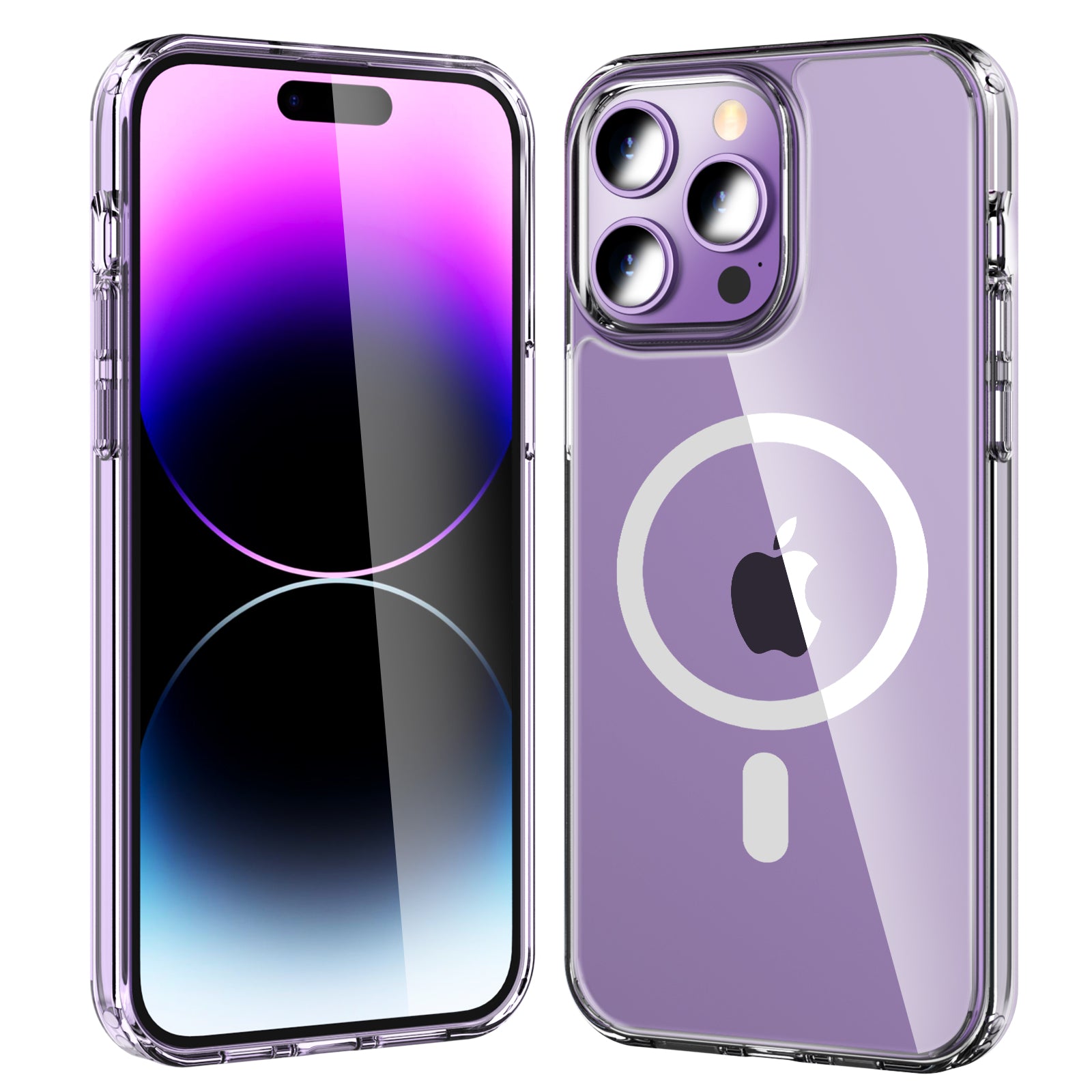 AHASTYLE PC06 For iPhone 14 Pro Max Dustproof Phone Case Compatible with MagSafe HD Clear PC TPU Cover