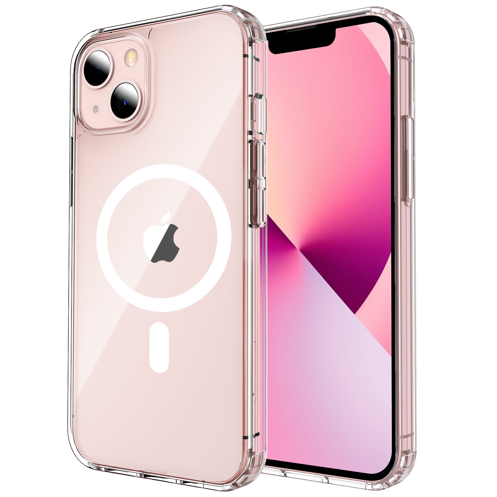 AHASTYLE PC06 For iPhone 13 Transparent PC TPU Phone Case Compatible with MagSafe Dustproof Cover