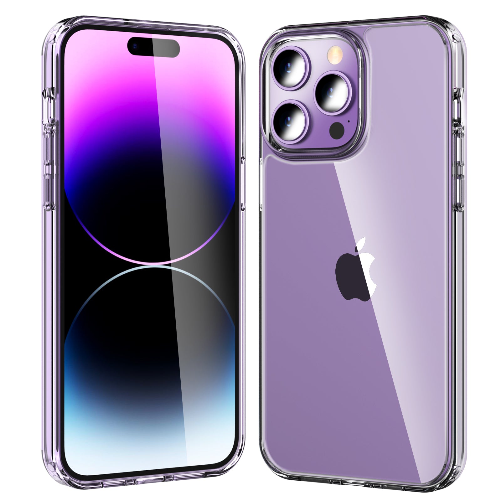 AHASTYLE PC06 Shockproof Phone Cover for iPhone 14 Pro Max HD Clear PC TPU Smartphone Case