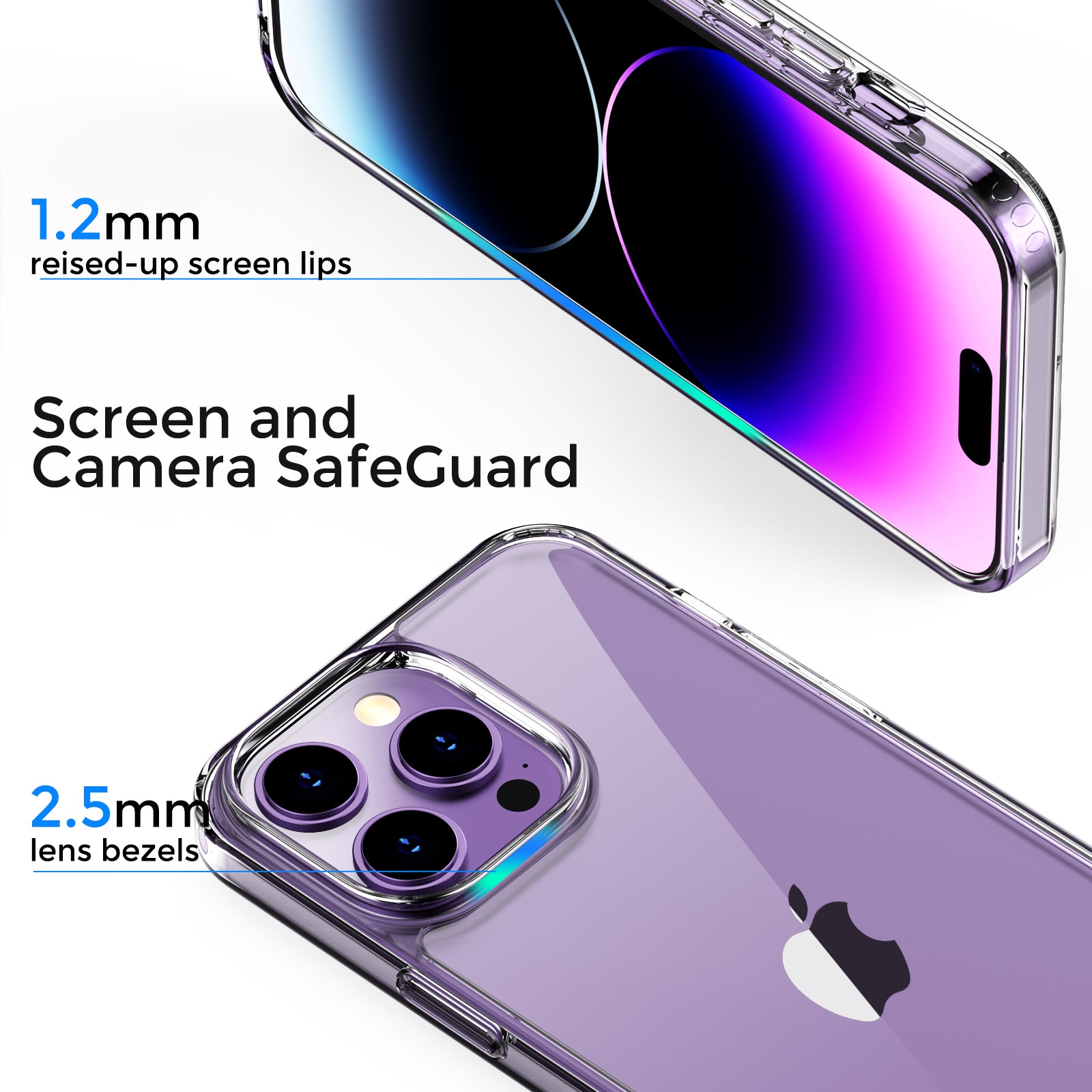 AHASTYLE PC06 For iPhone 14 Pro Anti-Scratch Phone Case Clear PC TPU Cover Dustproof Mobile Phone Shell