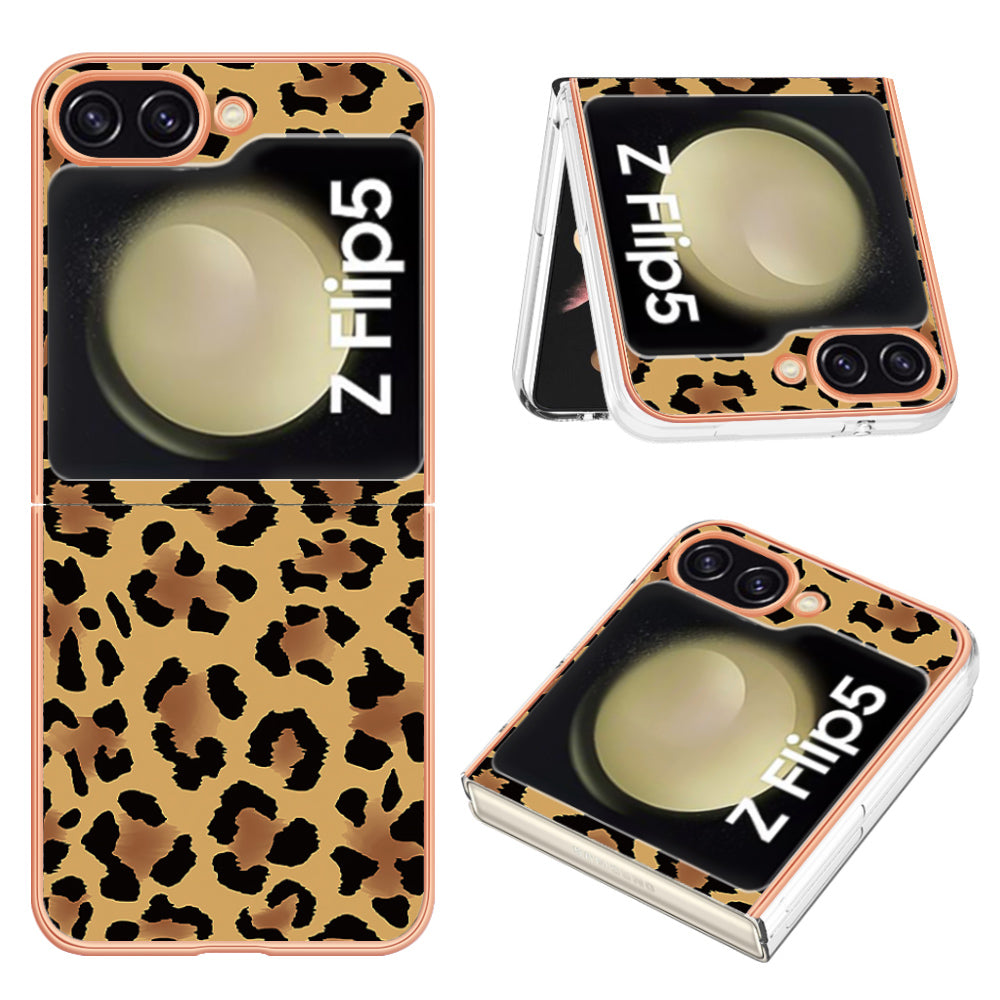 YB IMD Series-19 Style D For Samsung Galaxy Z Flip5 5G Electroplating Phone Case Soft 2.0mm TPU IMD Pattern Phone Cover