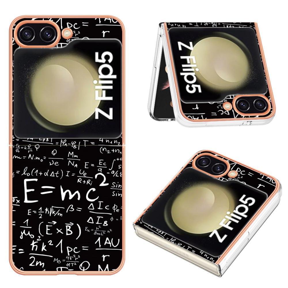 YB IMD Series-19 Style D For Samsung Galaxy Z Flip5 5G Electroplating Phone Case Soft 2.0mm TPU IMD Pattern Phone Cover