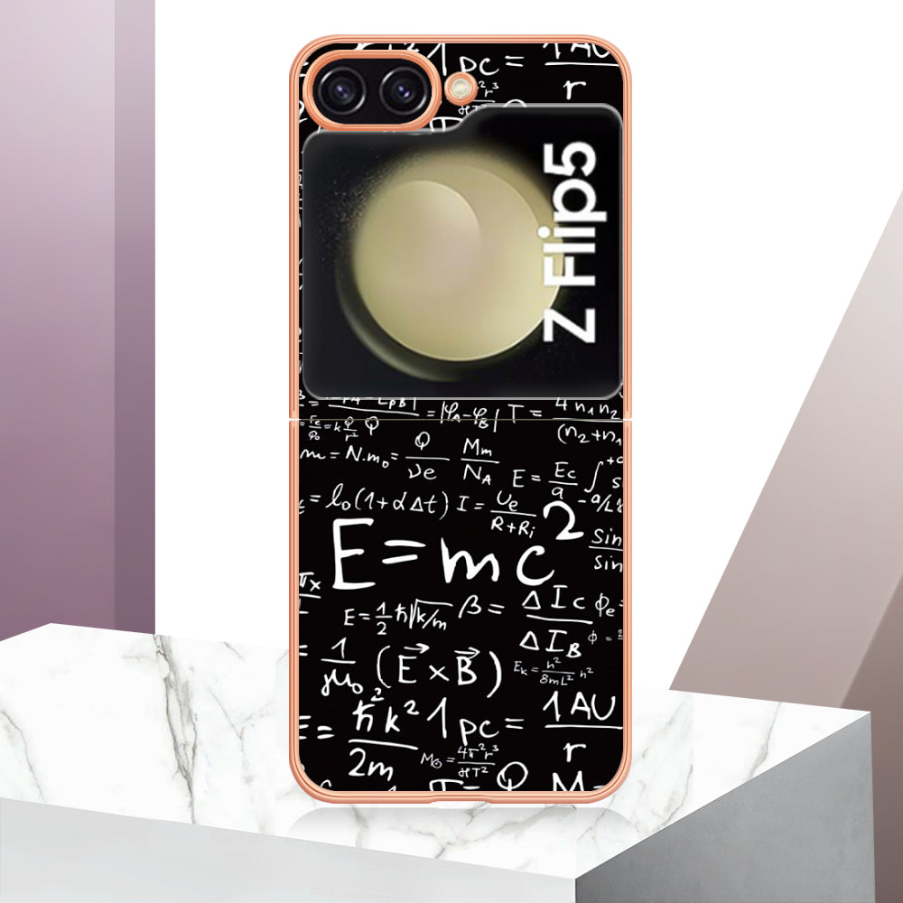 YB IMD Series-19 Style D For Samsung Galaxy Z Flip5 5G Electroplating Phone Case Soft 2.0mm TPU IMD Pattern Phone Cover