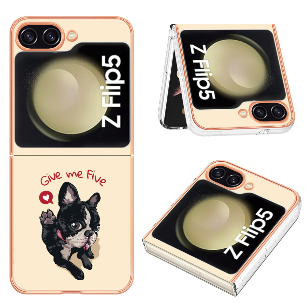 YB IMD Series-19 Style D For Samsung Galaxy Z Flip5 5G Electroplating Phone Case Soft 2.0mm TPU IMD Pattern Phone Cover