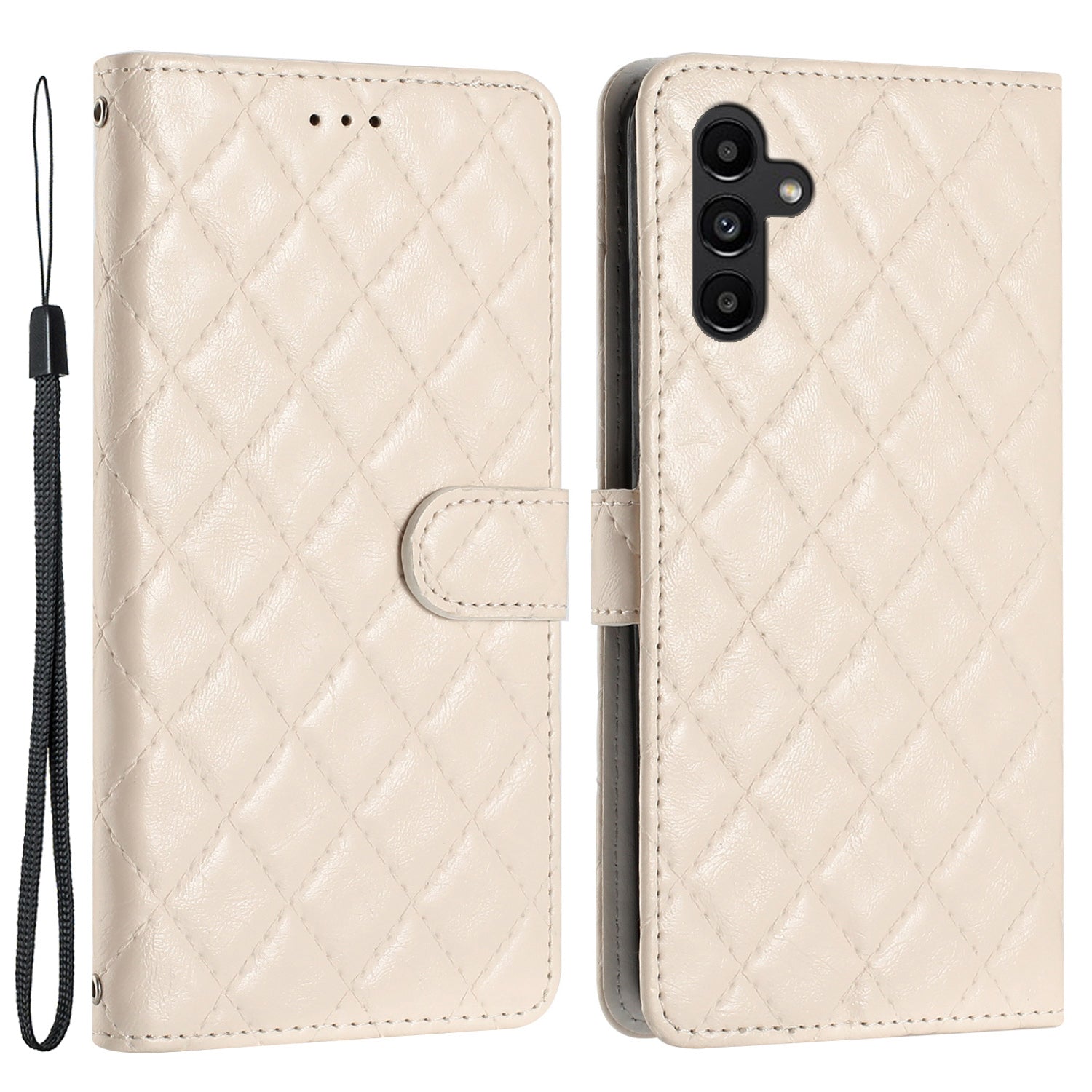 Rhombus Stitching Line Phone Case for Samsung Galaxy A24 4G A25 5G PU Leather Wallet Stand Protective Cover