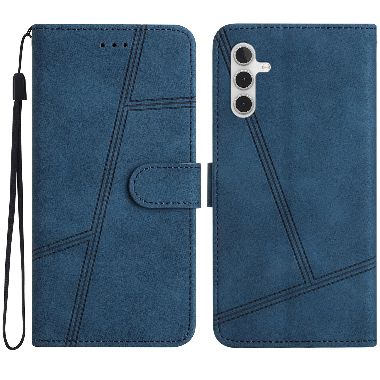 Lines Imprinted PU Leather Case for Samsung Galaxy A24 4G A25 5G Wallet Stand Retro Phone Cover