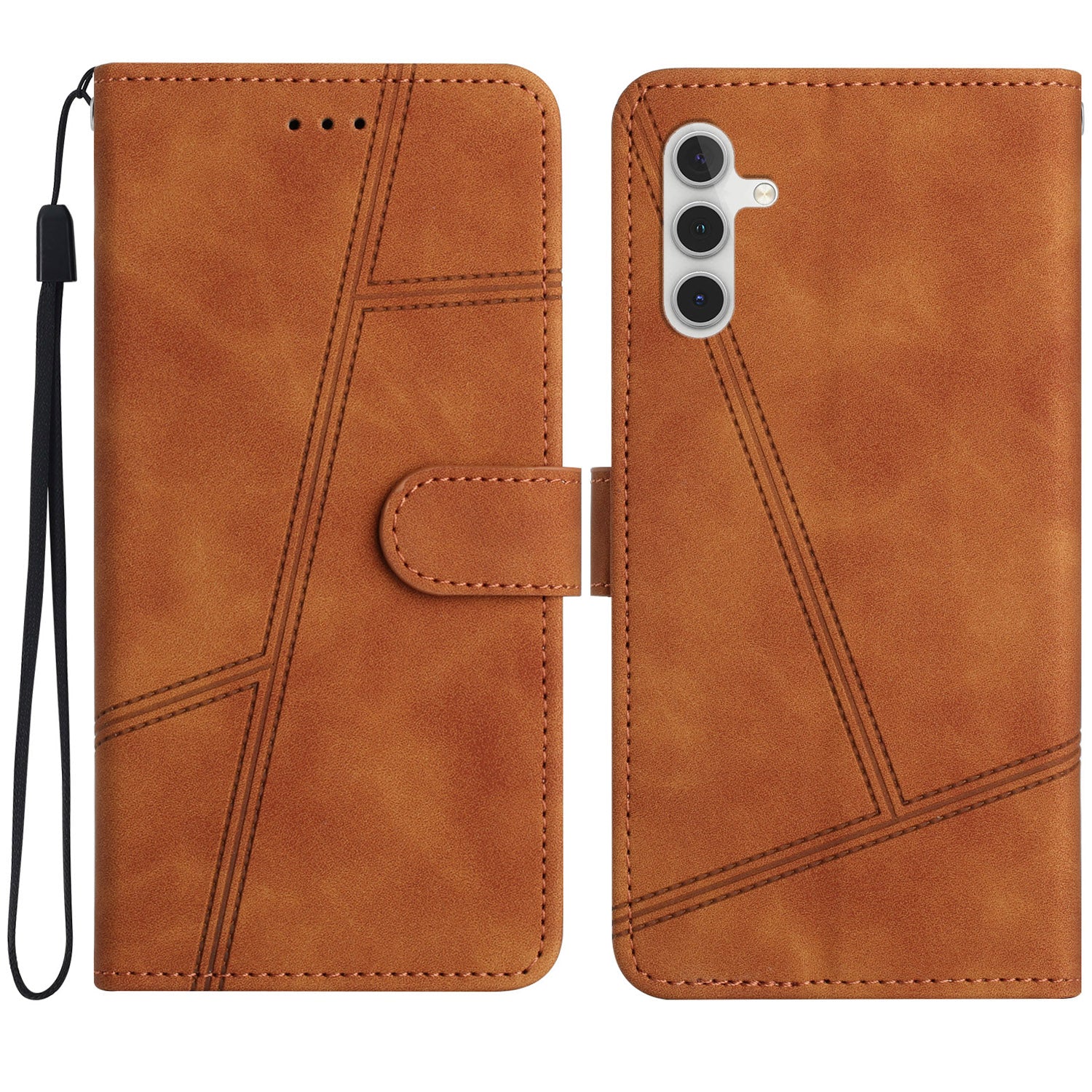 Lines Imprinted PU Leather Case for Samsung Galaxy A24 4G A25 5G Wallet Stand Retro Phone Cover