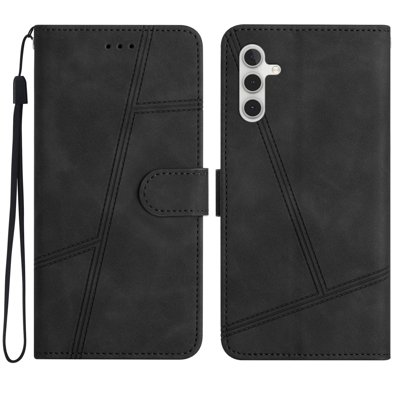 Lines Imprinted PU Leather Case for Samsung Galaxy A24 4G A25 5G Wallet Stand Retro Phone Cover