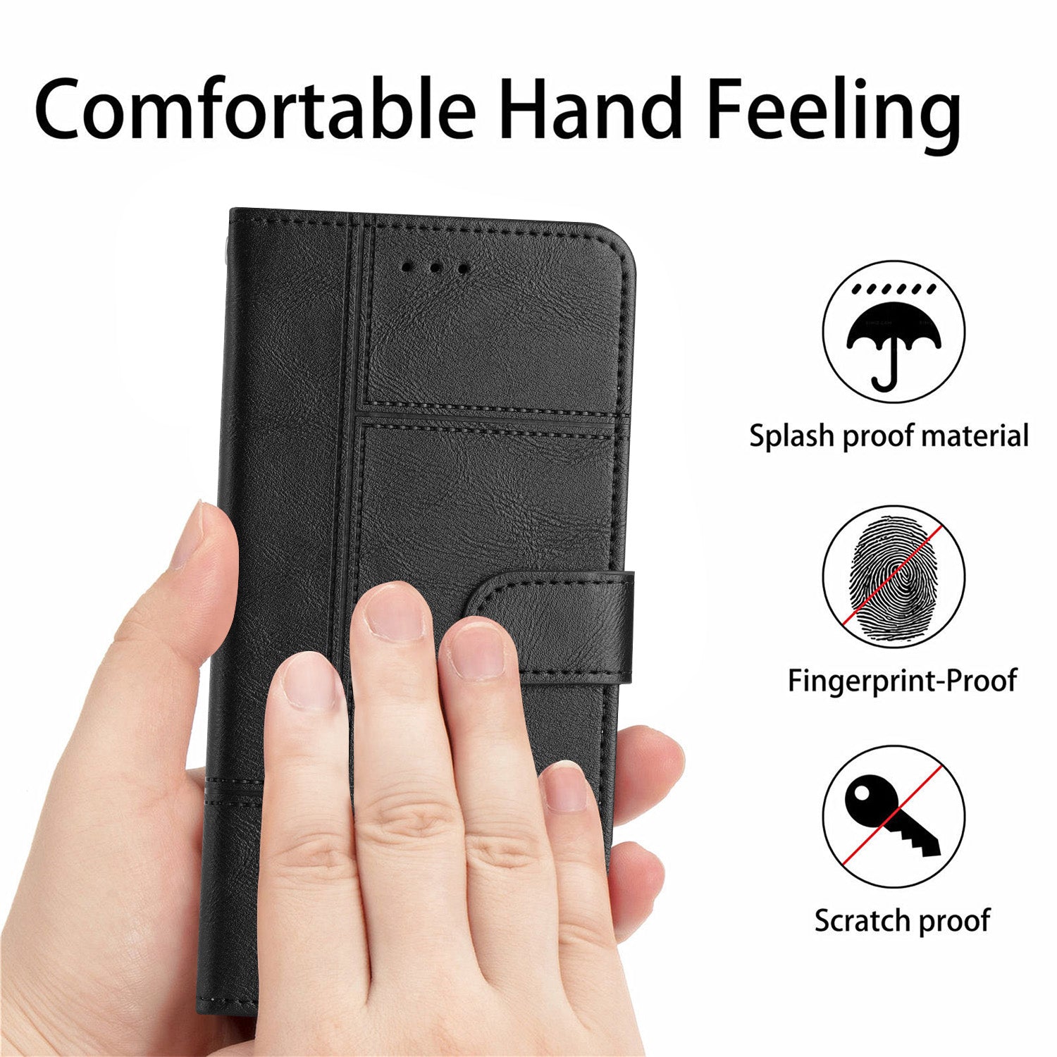 Line præget pung etui til Samsung Galaxy S23 FE PU Læder Kohud Tekstur Stand Telefon Cover