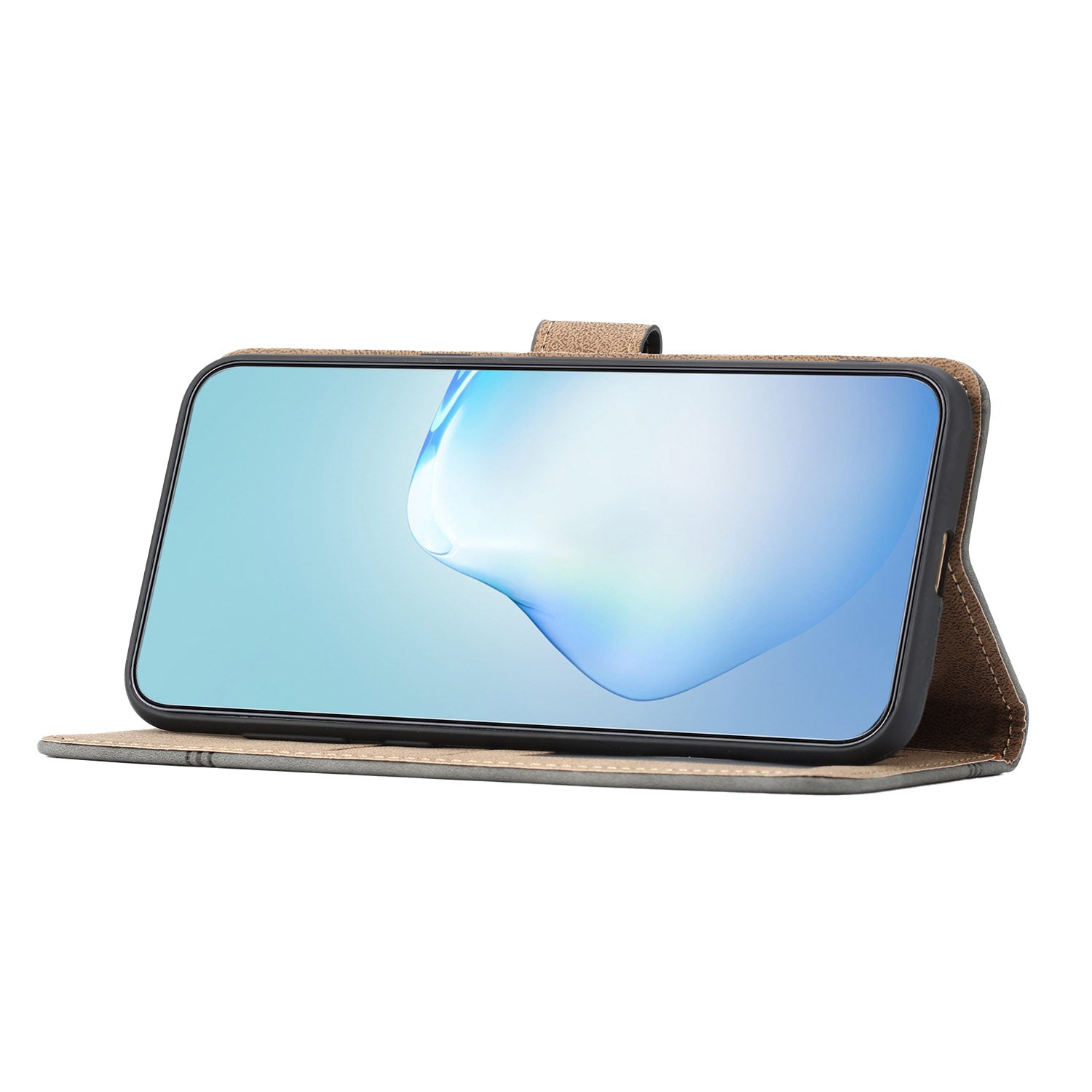 Line præget pung etui til Samsung Galaxy S23 FE PU Læder Kohud Tekstur Stand Telefon Cover