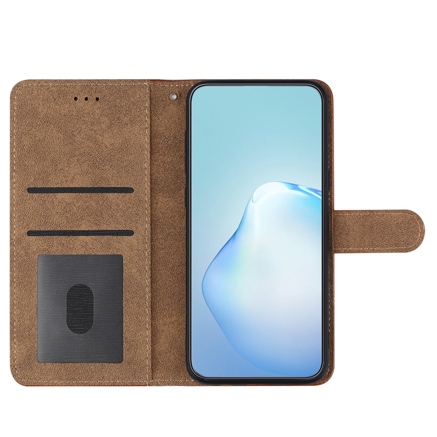 Line præget pung etui til Samsung Galaxy S23 FE PU Læder Kohud Tekstur Stand Telefon Cover