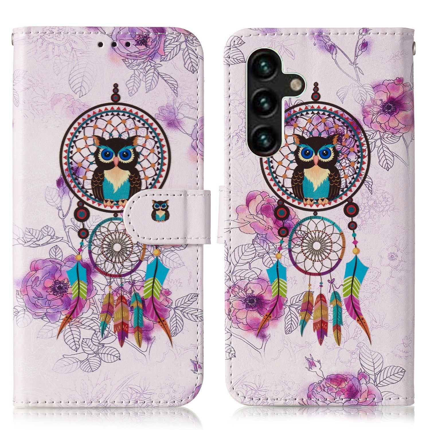 PU Leather Phone Case for Samsung Galaxy A24 4G A25 5G Pattern Printing Wallet Stand Protective Cover