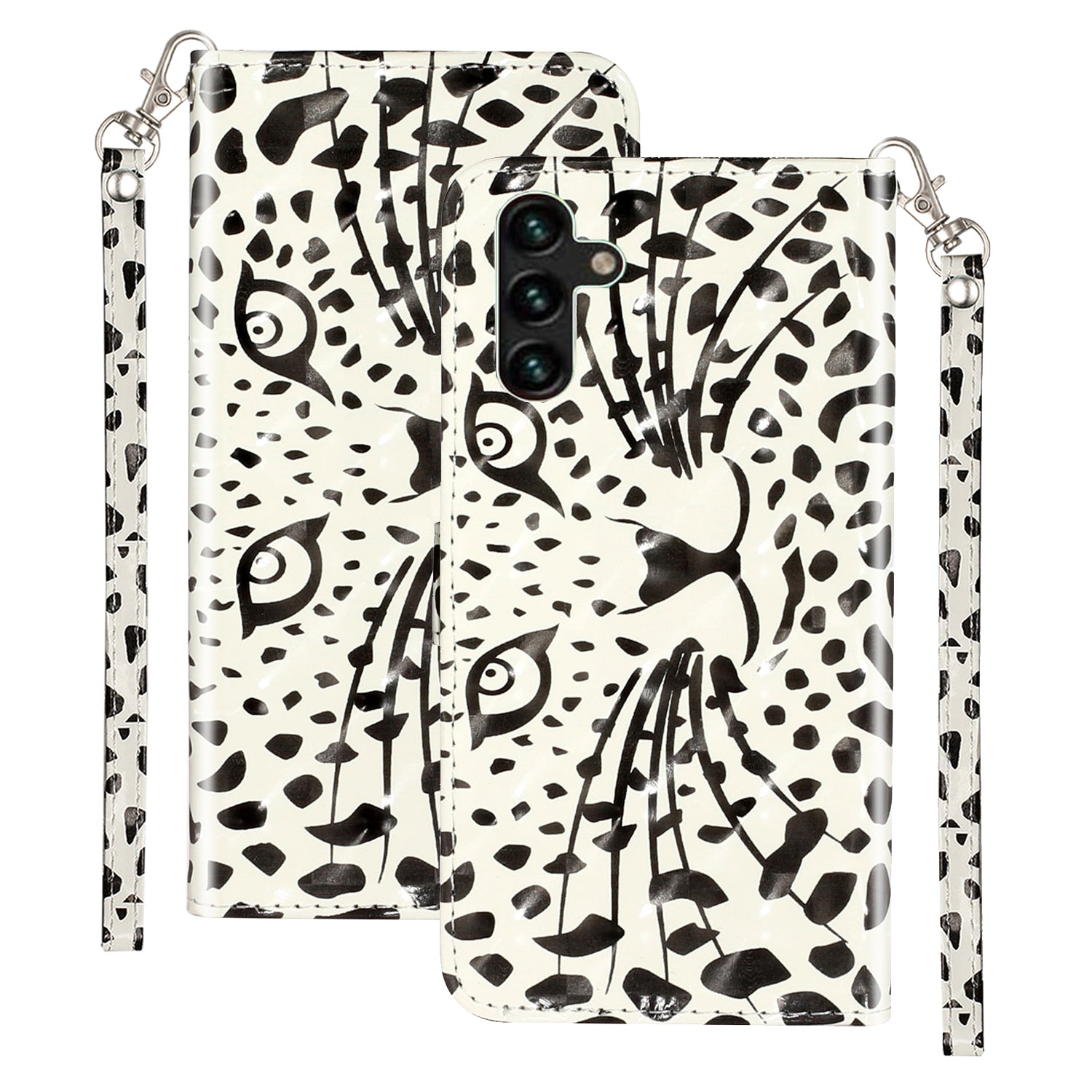 For Samsung Galaxy S23 FE PU Leather Protective Case 3D Pattern Printing Stand Wallet Phone Cover
