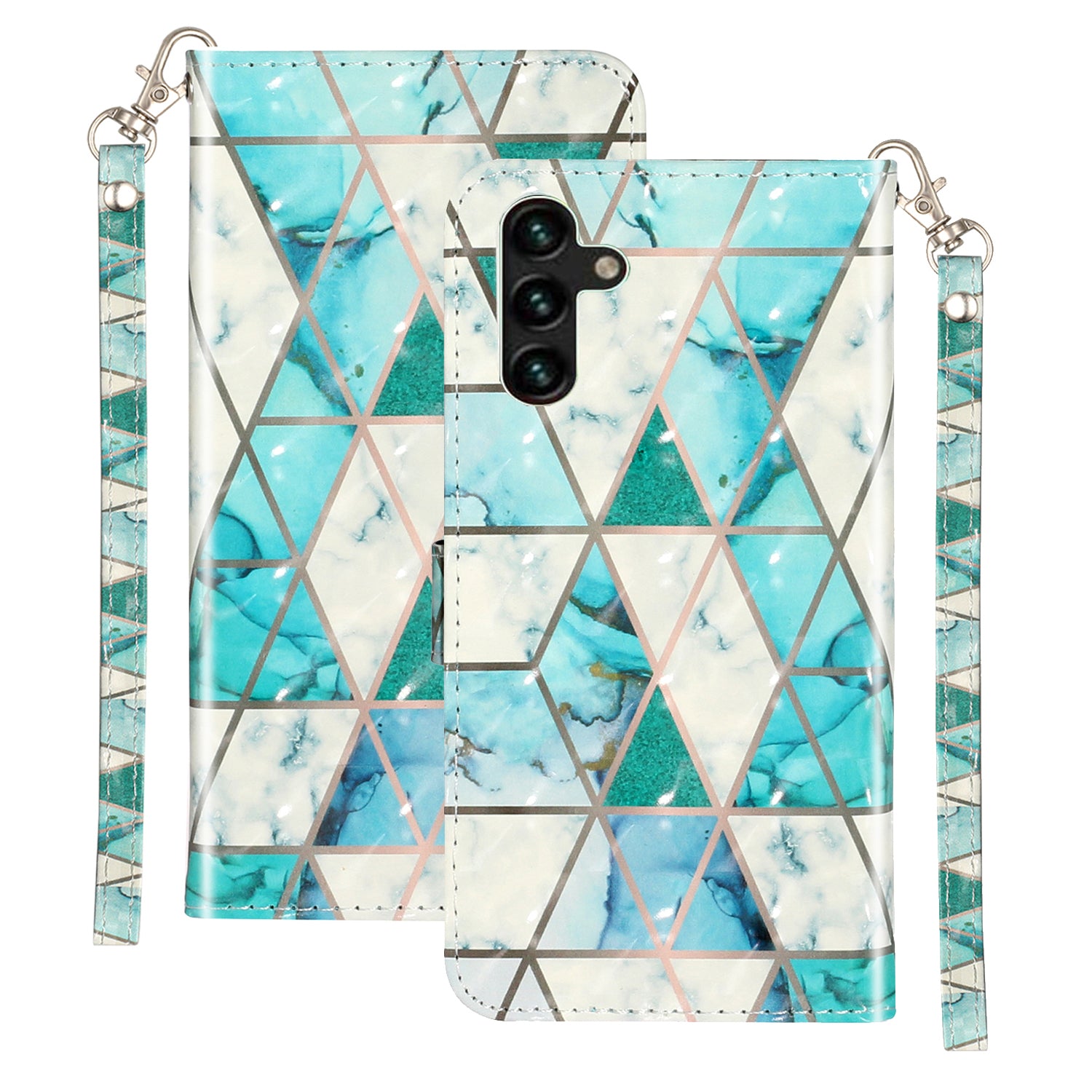 For Samsung Galaxy S23 FE PU Leather Protective Case 3D Pattern Printing Stand Wallet Phone Cover