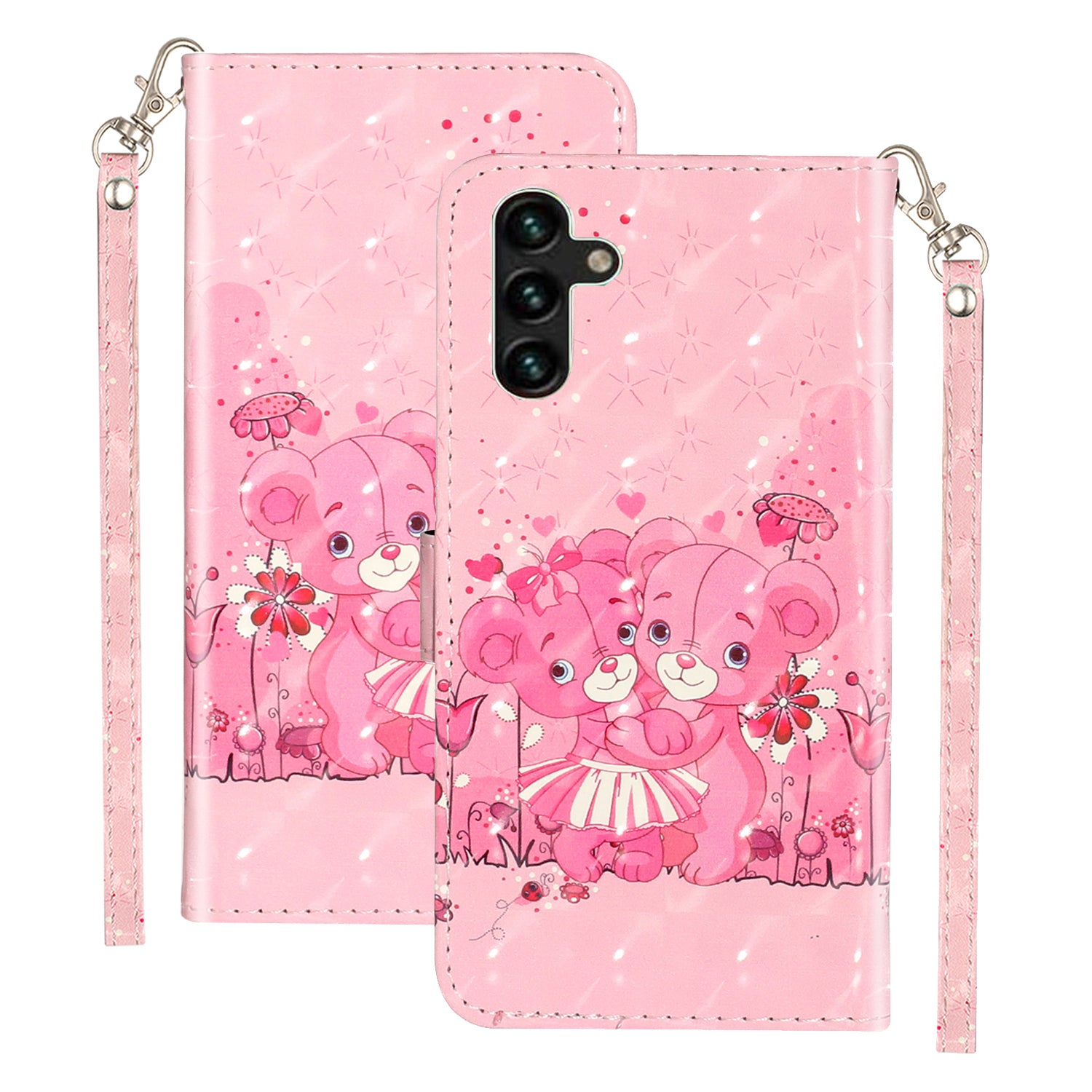 Pouzdro na telefon do peněženky pro Samsung Galaxy A24 4G A25 5G PU kožený stojánek pro tisk 3D vzoru Flip Cover