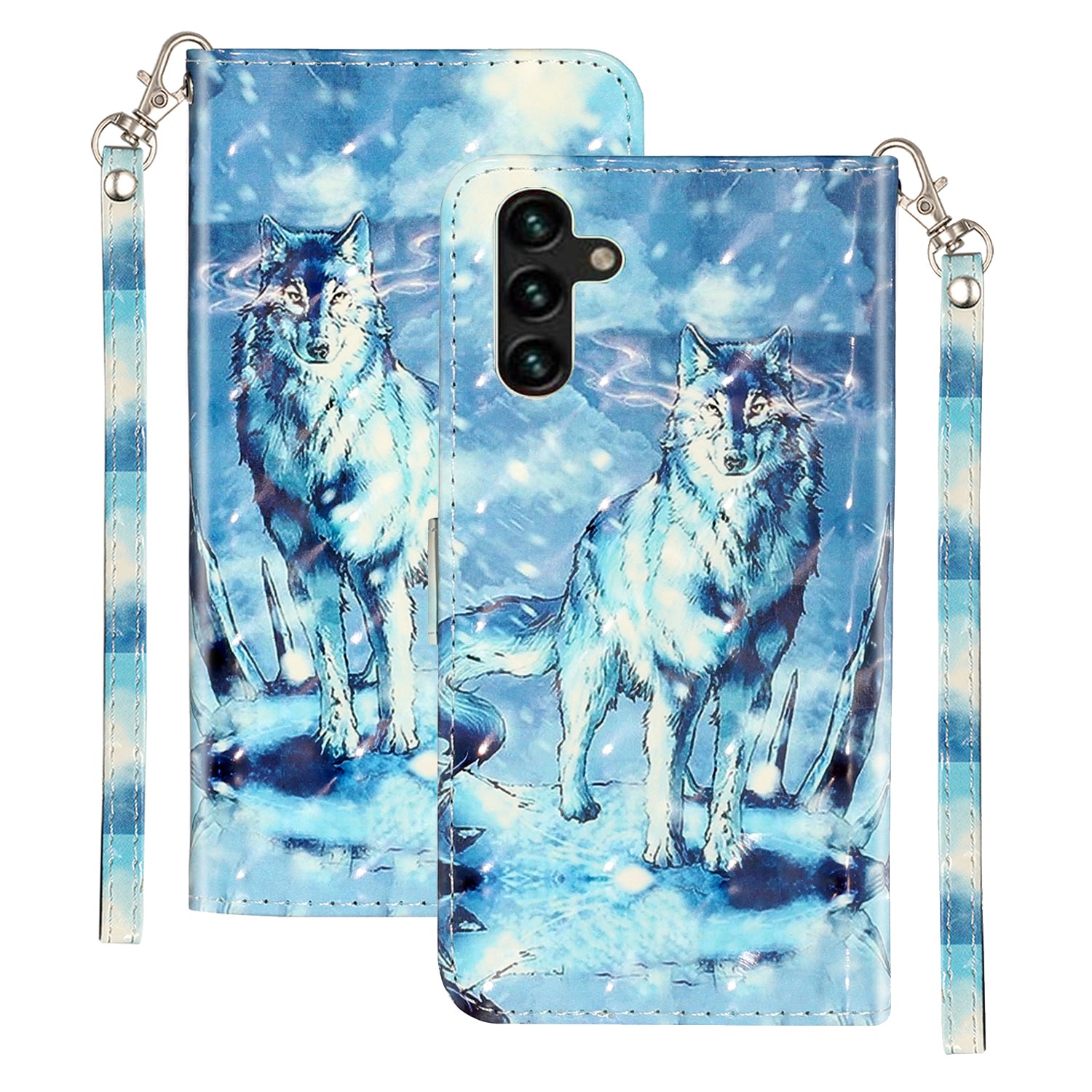 Pouzdro na telefon do peněženky pro Samsung Galaxy A24 4G A25 5G PU kožený stojánek pro tisk 3D vzoru Flip Cover