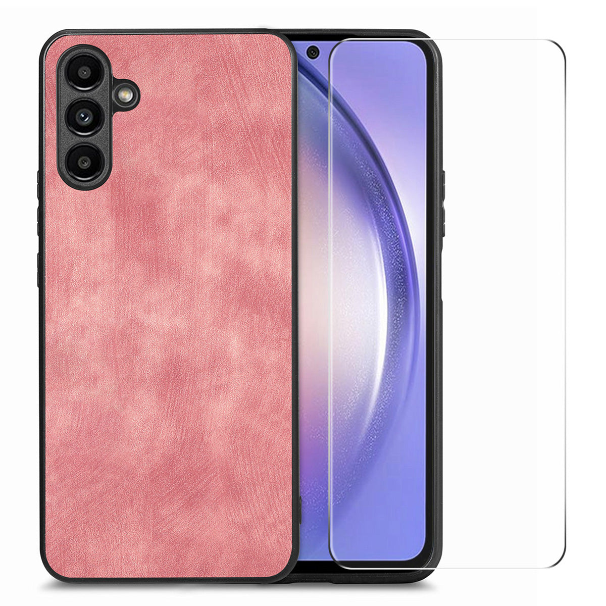 ENKAY HAT PRINCE For Samsung Galaxy A54 5G Retro PU Leather PC Phone Case with High Aluminium-silicon Glass Film