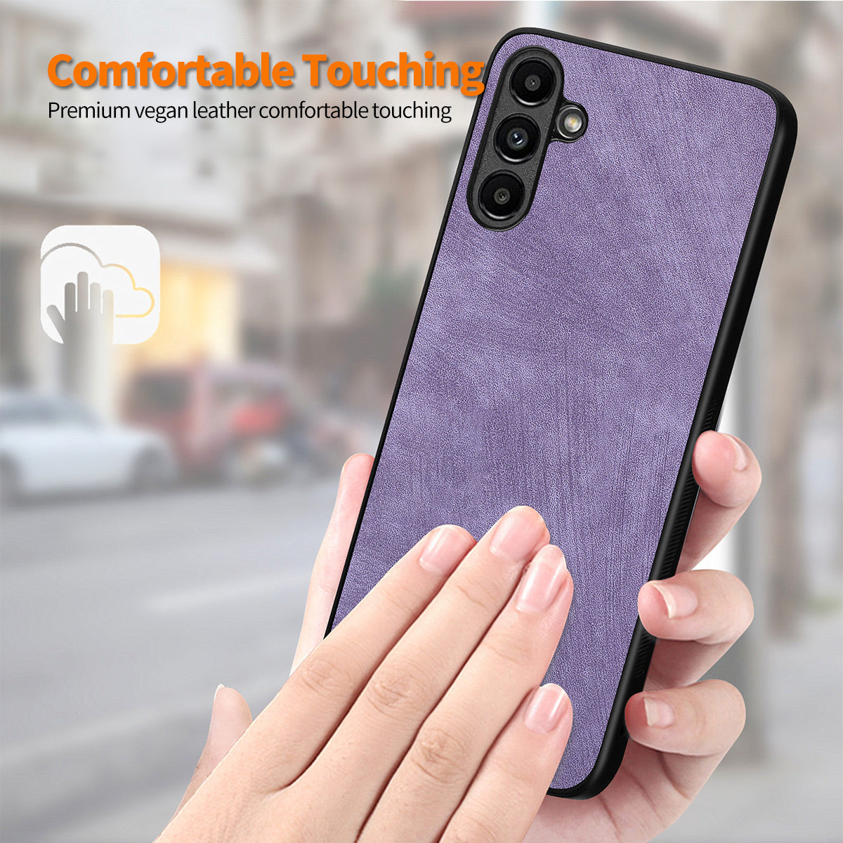 ENKAY HAT PRINCE For Samsung Galaxy A54 5G Retro PU Leather PC Phone Case with High Aluminium-silicon Glass Film