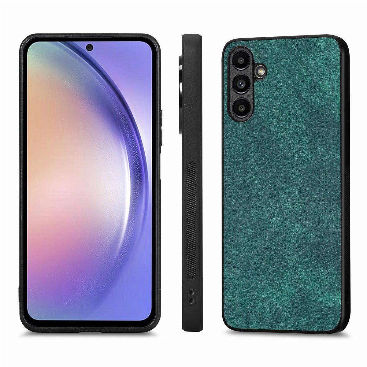 ENKAY HAT PRINCE For Samsung Galaxy A54 5G Retro PU Leather PC Phone Case with High Aluminium-silicon Glass Film