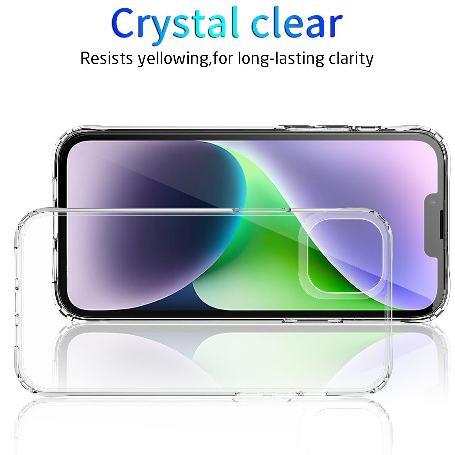 Pro iPhone 15 Plus Zadní kryt Vysoce průhledné TPU PC pouzdro na mobilní telefon