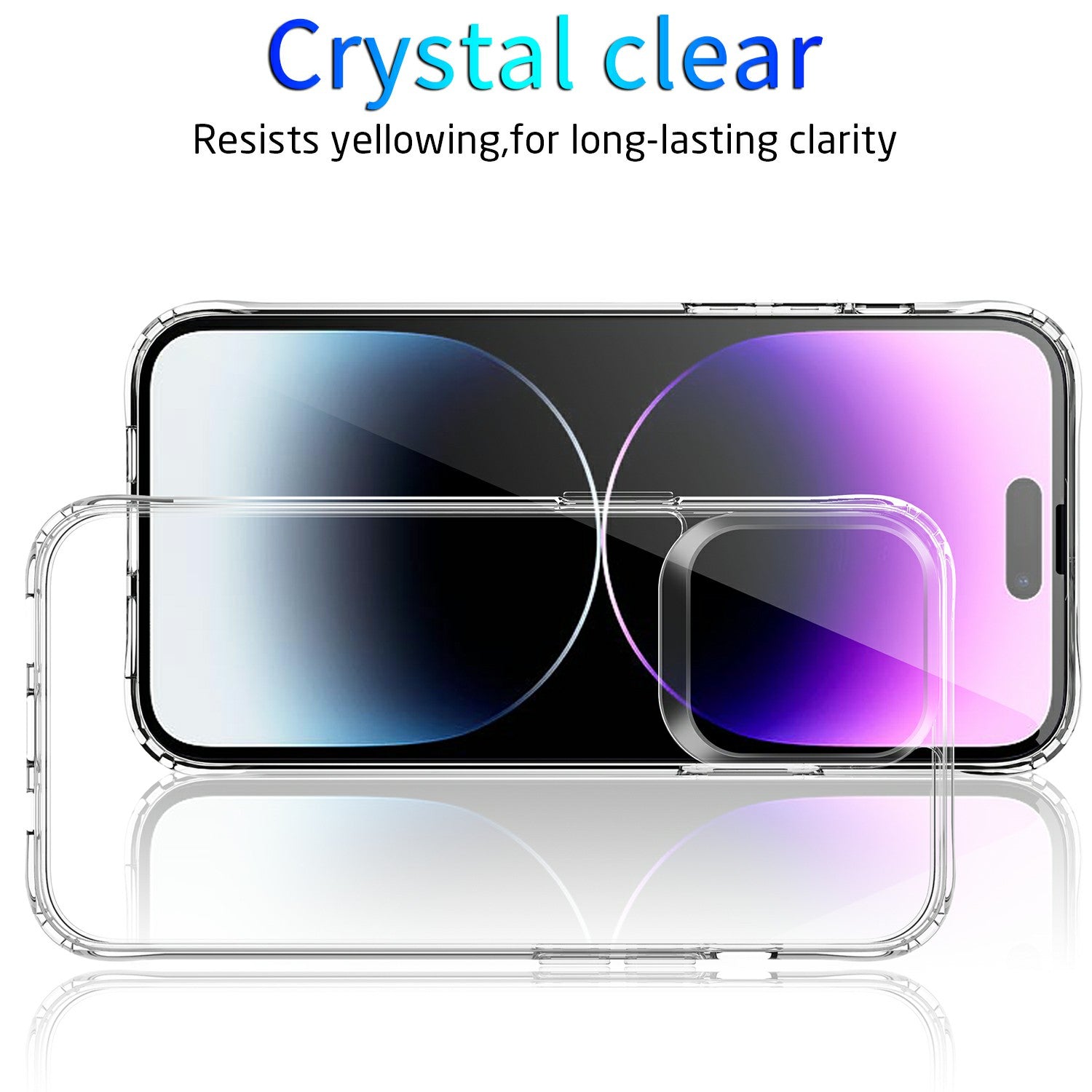 For iPhone 15 Pro Max Drop Resistant Back Cover High Transparency TPU PC Mobile Phone Case