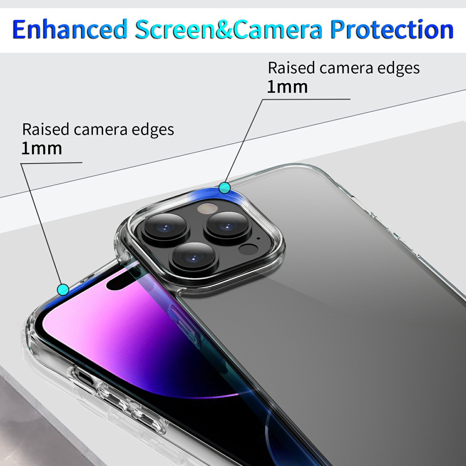 For iPhone 15 Pro Max Drop Resistant Back Cover High Transparency TPU PC Mobile Phone Case