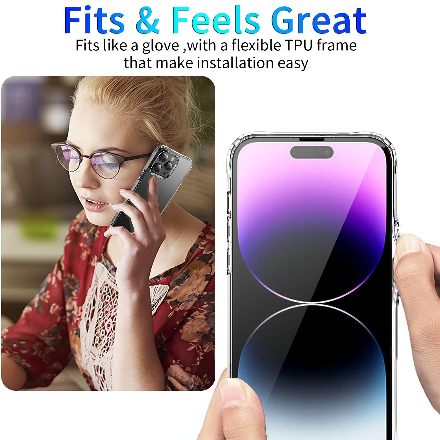 For iPhone 15 Pro Max Drop Resistant Back Cover High Transparency TPU PC Mobile Phone Case