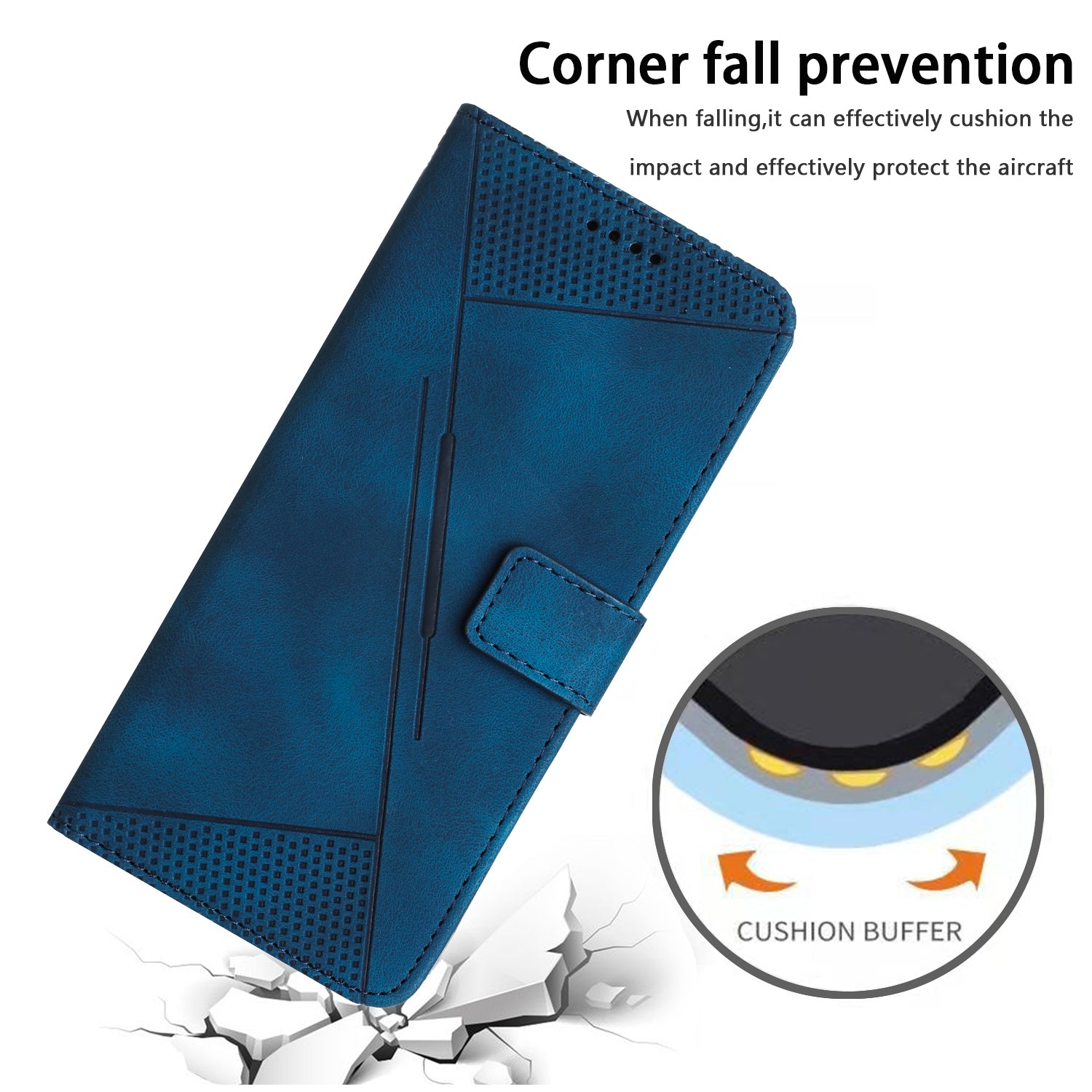 Triangle Imprinted Phone Case for Samsung Galaxy M53 5G PU Leather Flip Stand Wallet Cover with Strap