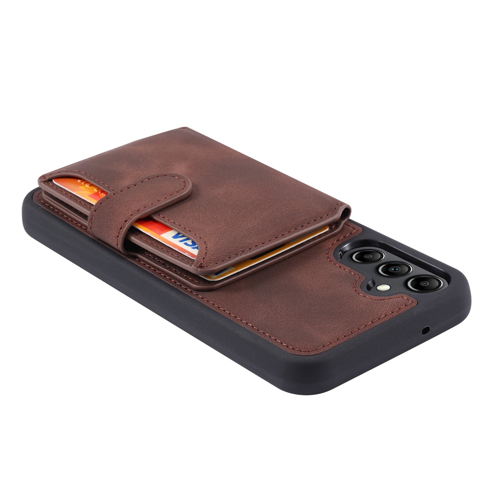 Til Samsung Galaxy S23 FE PU læderbelagt TPU Kickstand telefonetui RFID-blokerende tegnebogscover